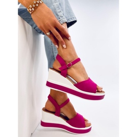 Sandales compensées Dirado Fuchsia rose 5