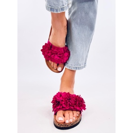 Tongs en liège à fleurs Sebill Fuchsia rose 2