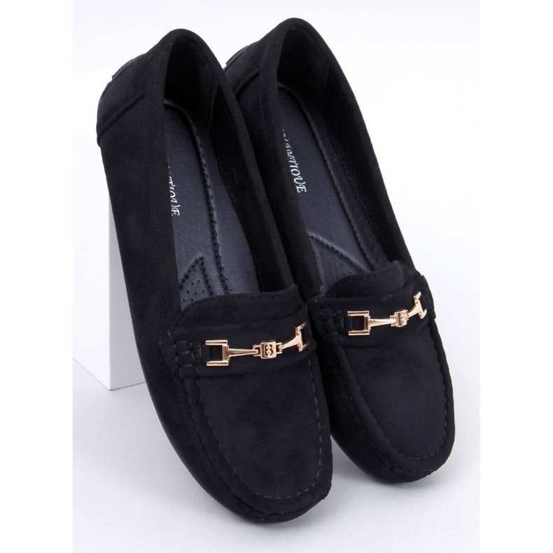 Mocassins femme suède Sourd Noir le noir 1