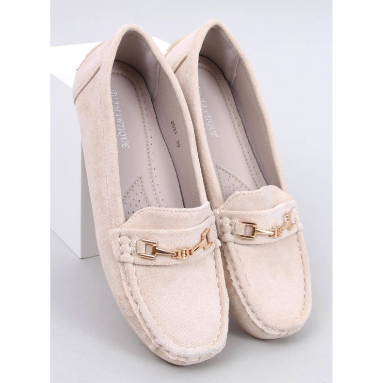 Mocassins femme en daim Beige Sourd 1