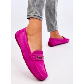 Mocassins femme daim Sourd Fuchsia rose 4
