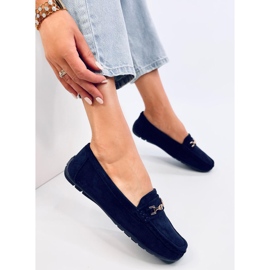 Mocassins femme daim Sourd Navy bleu 4