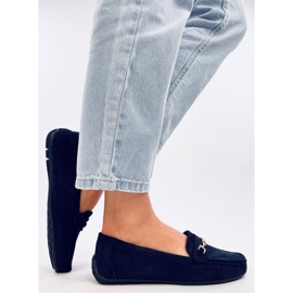 Mocassins femme daim Sourd Navy bleu 3