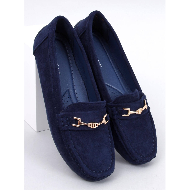 Mocassins femme daim Sourd Navy bleu 1