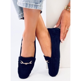 Mocassins femme daim Sourd Navy bleu 5