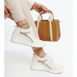 Baskets compensées Hermina beiges 2