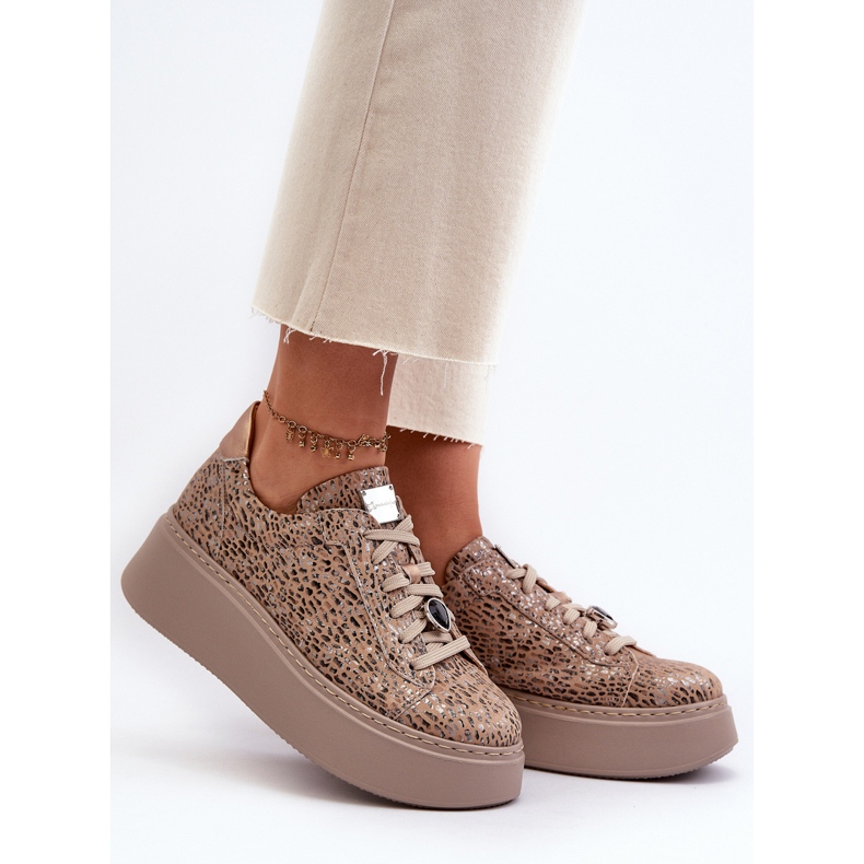 Chaussures de Sport en Cuir à Plateforme Maciejka 06191-10 Beige 2 Chaussures de Sport en Cuir à Plateforme Maciejka 06191-10 Beige 2