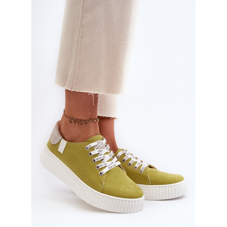 Baskets pour femmes avec système de mousse à mémoire de forme Big Star NN276003 Lime vert 2