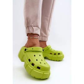 Tongs femme en mousse à semelle massive, citron vert Witima 3