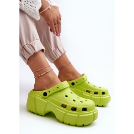 Tongs femme en mousse à semelle massive, citron vert Witima 7