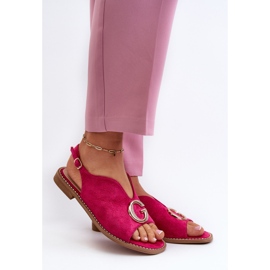 Sandales Femme Élégantes Avec Décoration Eco Daim S.Barski KV27-058 Fuchsia rose 2