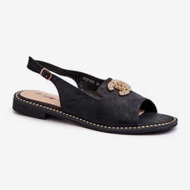 Sandales Pour Femmes Avec Décoration S.Barski KV27-049 Noir 1