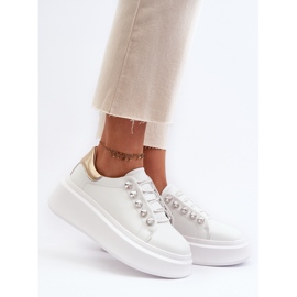 Baskets en Cuir pour Femme sur Plateforme Massive Blanche S.Barski LR628 2 Baskets en Cuir pour Femme sur Plateforme Massive Blanche S.Barski LR628 2