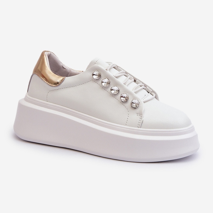 Baskets en Cuir pour Femme sur Plateforme Massive Blanche S.Barski LR628 1 Baskets en Cuir pour Femme sur Plateforme Massive Blanche S.Barski LR628 1