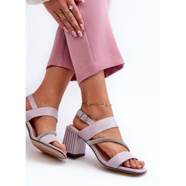 S.Barski Sandales élégantes à talons hauts pour femmes Violet D&amp;A MR38-549 1
