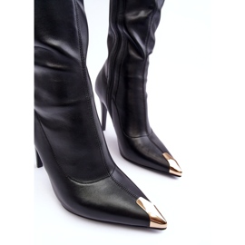 S.Barski MR870-59 Bottes à talons hauts en cuir, noir le noir 4