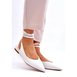 Sweet Shoes Ballerines pointues nouées pour femme Blanc Turriso blanche 3