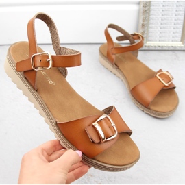 Sandales compensées pour femmes avec boucle, marron, Sergio Leone SK078H brun 4