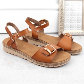 Sandales compensées pour femmes avec boucle, marron, Sergio Leone SK078H brun 5