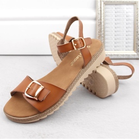 Sandales compensées pour femmes avec boucle, marron, Sergio Leone SK078H brun 6