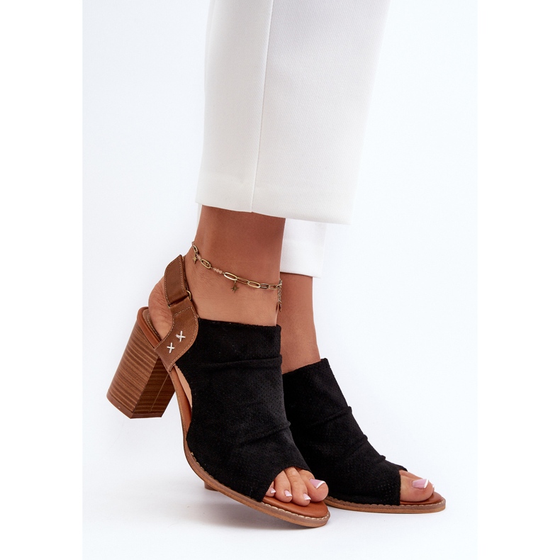 Sandales Ajourées Femme à Talon Haut Noir Rosca le noir 2