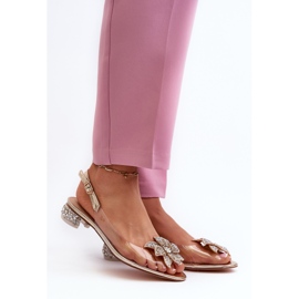 S.Barski Sandales transparentes à talons bas avec décoration dorée D&amp;A MR38-383 2