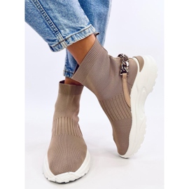 Bottines chaussettes par Gina Kaki beige 2 Bottines chaussettes par Gina Kaki beige 2