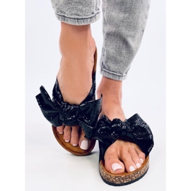 Chaussons en liège avec un nœud Amur Noir le noir 1