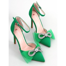 Escarpins à nœud en tulle vert Triana 5