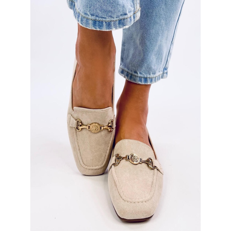 Mocassins femme à boucle Rhona Beige 1