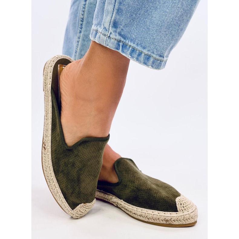 Pantoufles pour femmes espadrilles vertes Carmen 2