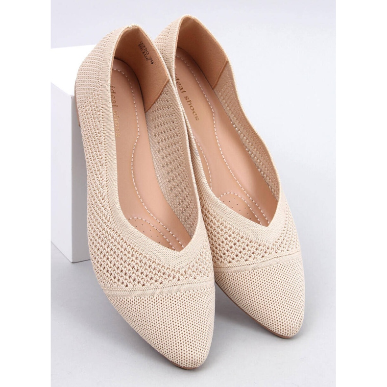 Sotty Ballerines ajourées beige amande 1