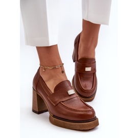 Zazoo 20169 chaussures à talons hauts en cuir marron brun 4