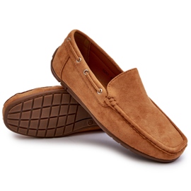 Mocassins à enfiler en daim Camel Rayan pour hommes brun 8
