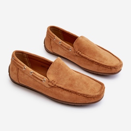 Mocassins à enfiler en daim Camel Rayan pour hommes brun 7
