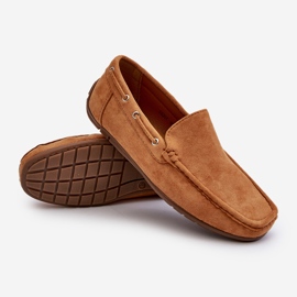 Mocassins à enfiler en daim Camel Rayan pour hommes brun 3