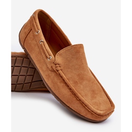 Mocassins à enfiler en daim Camel Rayan pour hommes brun 4