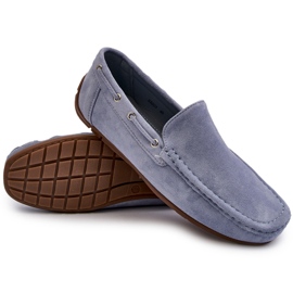 Mocassins Slip-On En Daim Pour Homme Bleu Rayan 7