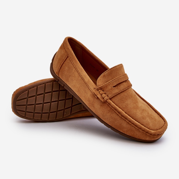 Mocassins en daim camel Wesley pour hommes brun 1