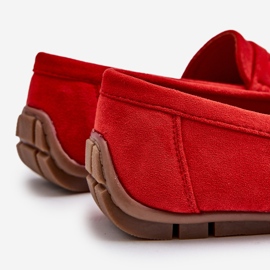 Mocassins Wesley en daim homme de coloris rouge 3