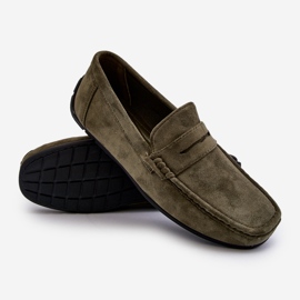 Mocassins Homme En Daim Vert Foncé Wesley 3