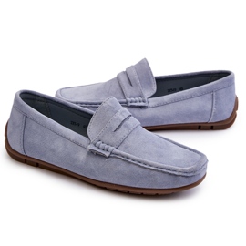 Mocassins en daim Wesley homme de coloris bleu 7