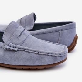 Mocassins en daim Wesley homme de coloris bleu 2