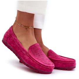 Mocassins Femme Daim Fuchsia S.Barski LR755 rose 9