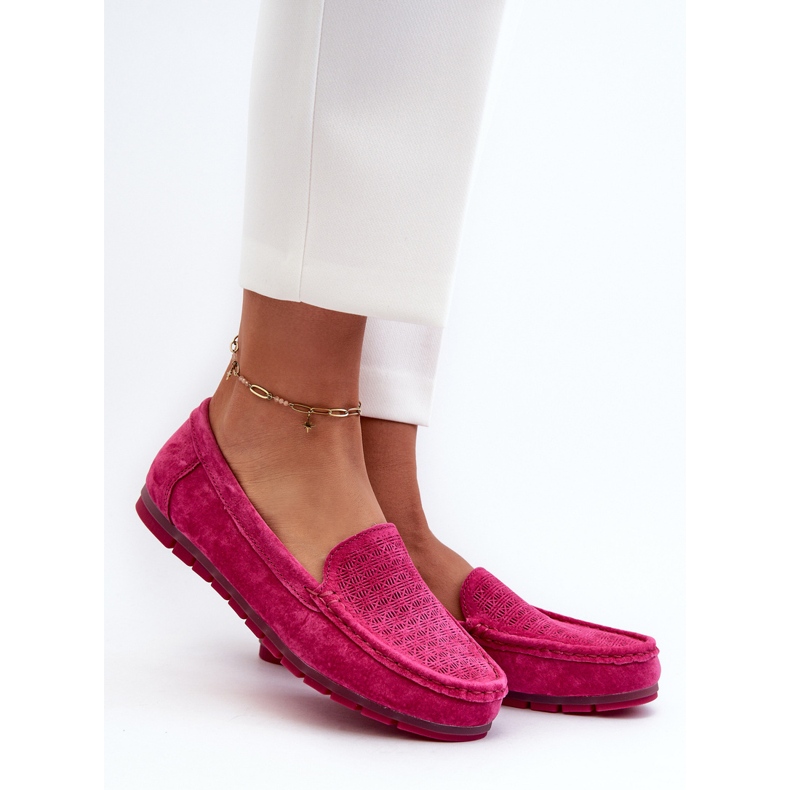 Mocassins Femme Daim Fuchsia S.Barski LR755 rose 2