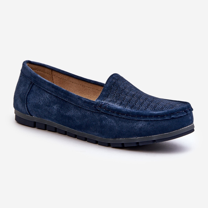 Mocassins Femme Daim Bleu Marine S.Barski LR755 1