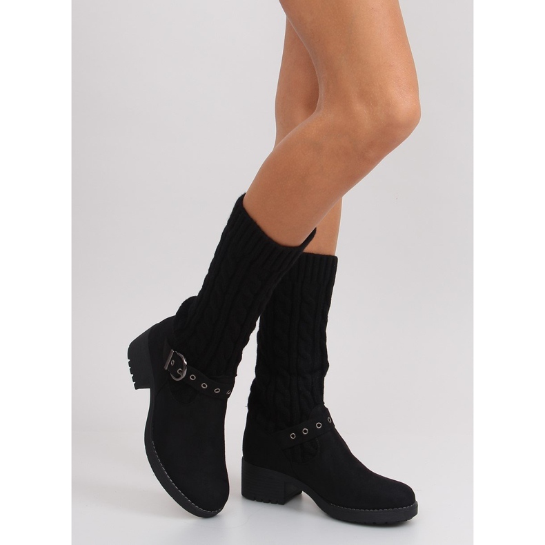 NC109 bottes en maille noire 1
