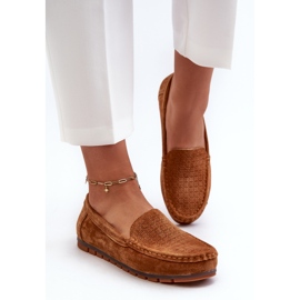 Mocassins Femme Daim Camel S.Barski LR755 brun 4