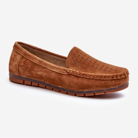 Mocassins Femme Daim Camel S.Barski LR755 brun 1