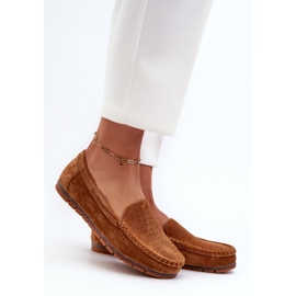 Mocassins Femme Daim Camel S.Barski LR755 brun 2